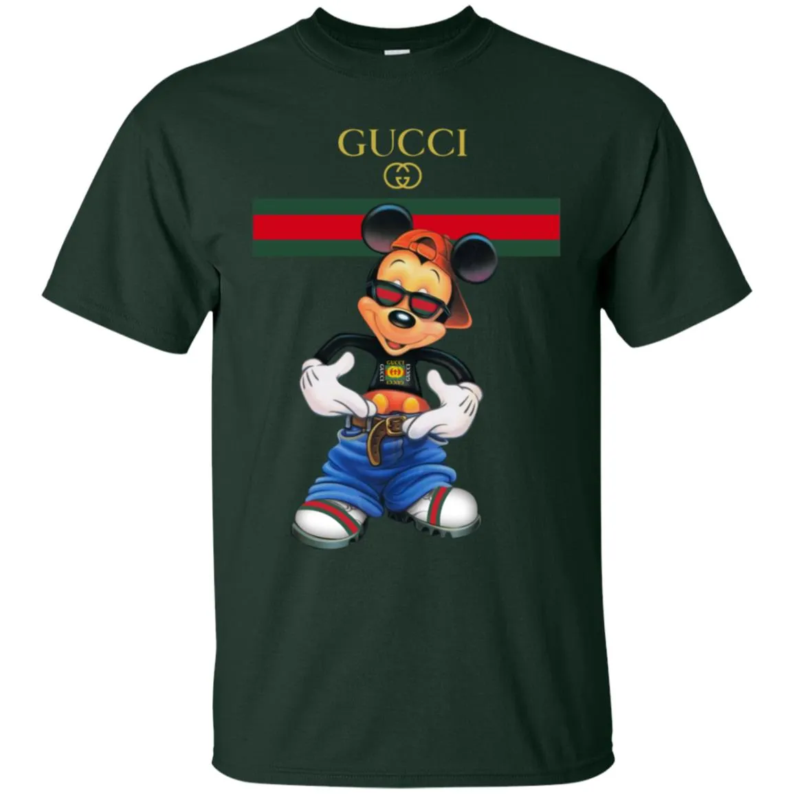Gucci Logo Mickey Gift Trending T-shirt Men Cotton T-Shirt