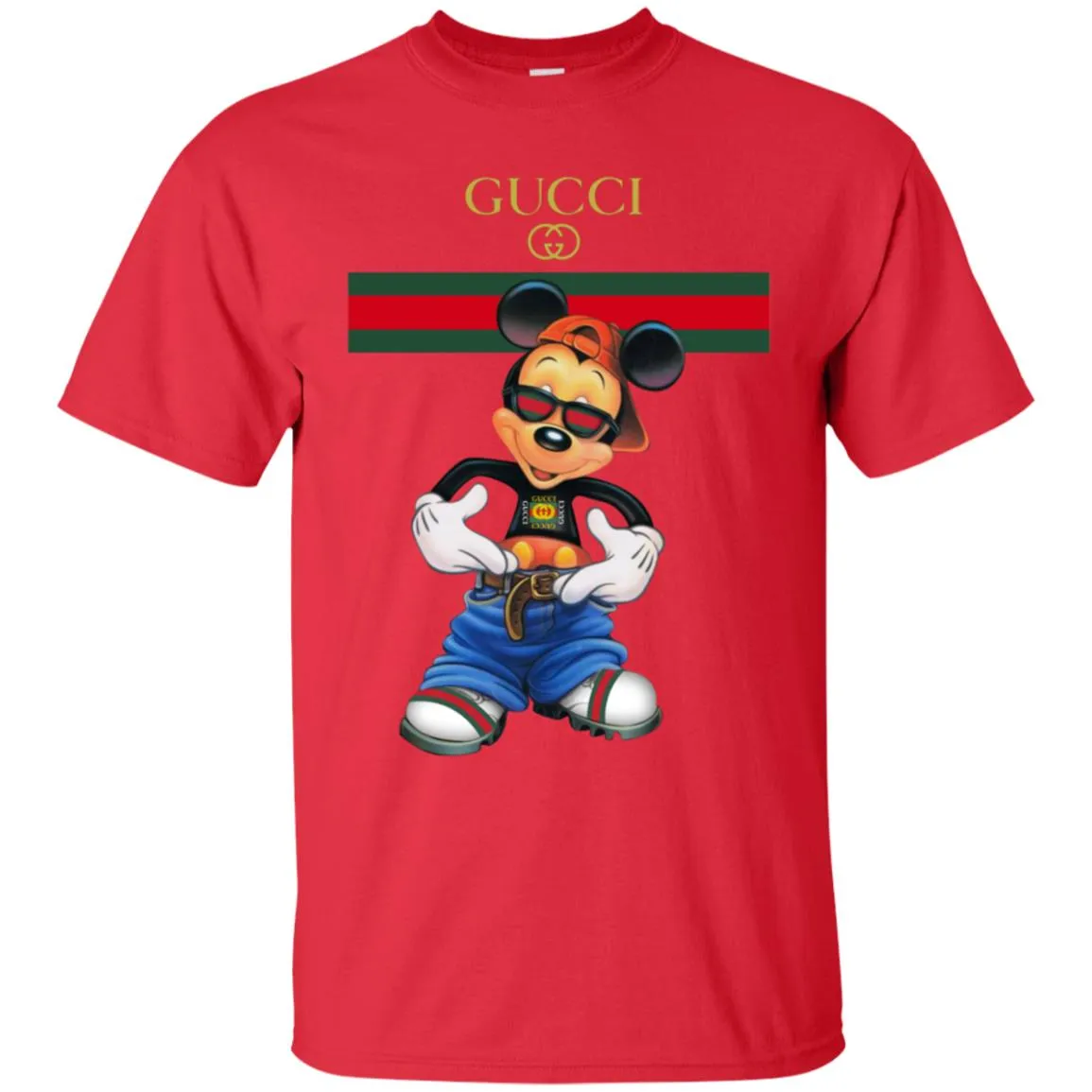 Gucci Logo Mickey Gift Trending T-shirt Men Cotton T-Shirt