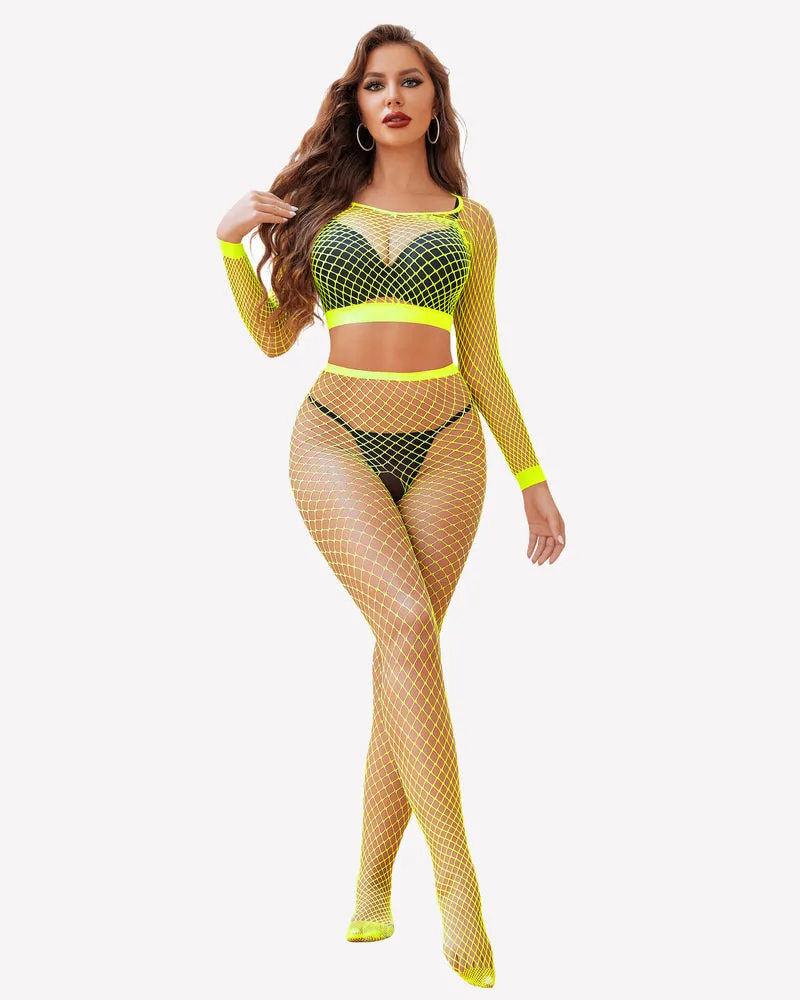 Halloween Fishnet Two Piece Lingerie Set