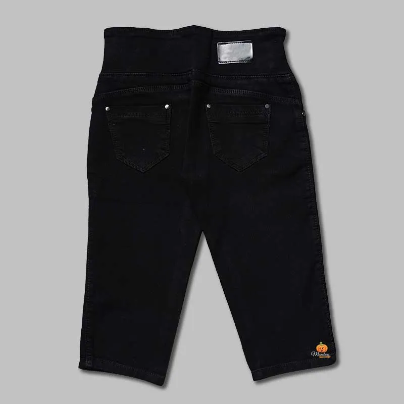 High Waist Capri for Girls with Solid Design