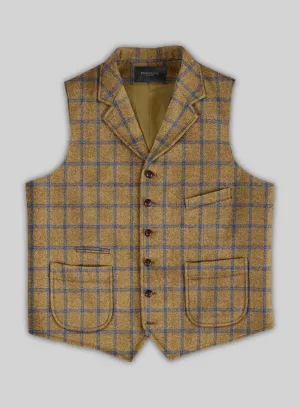 Highlander Heavy Mustard Check Tweed Hunting Vest