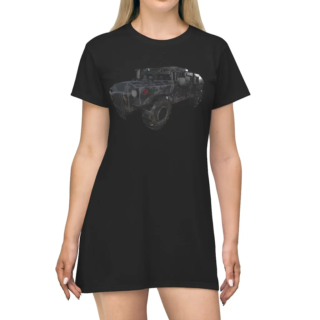 Hummer Vehicle All Over Print T-Shirt Dress