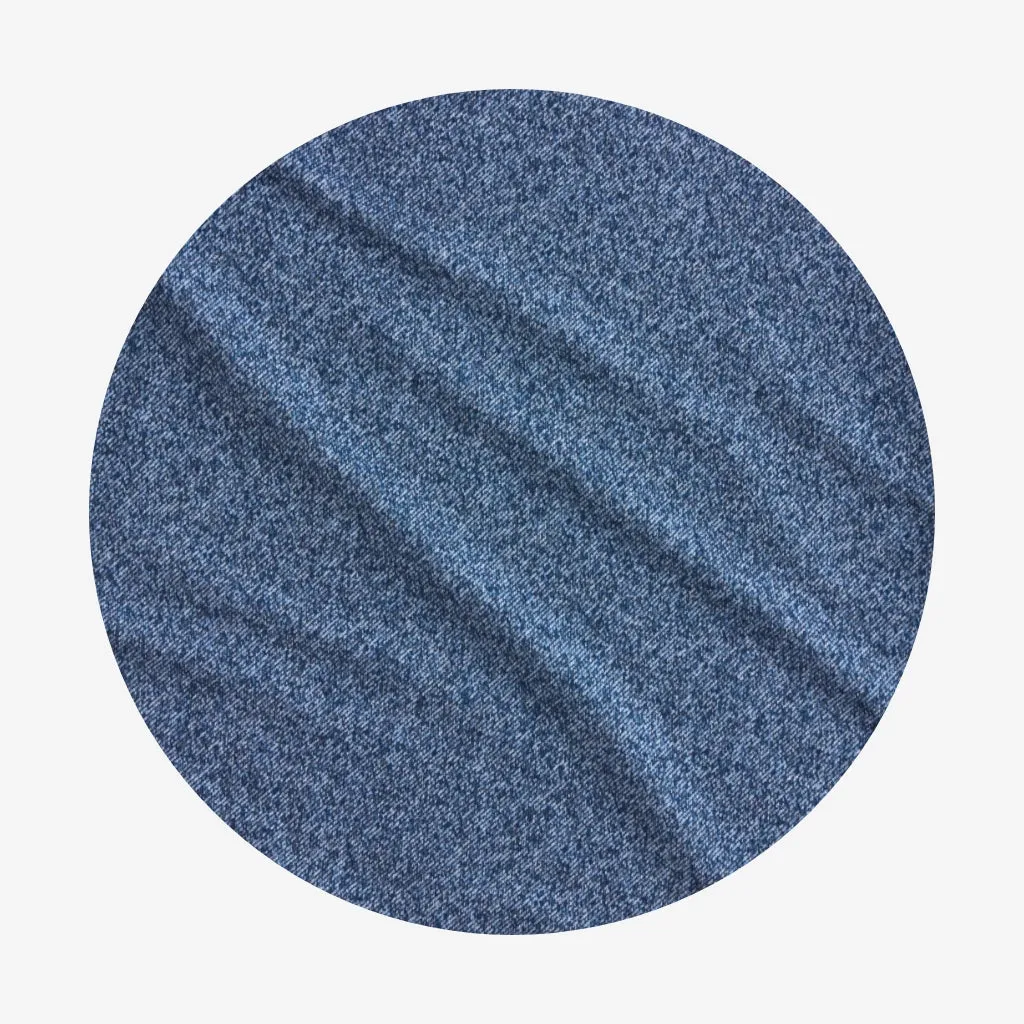 Indigo Denim French Terry Button Cardigan
