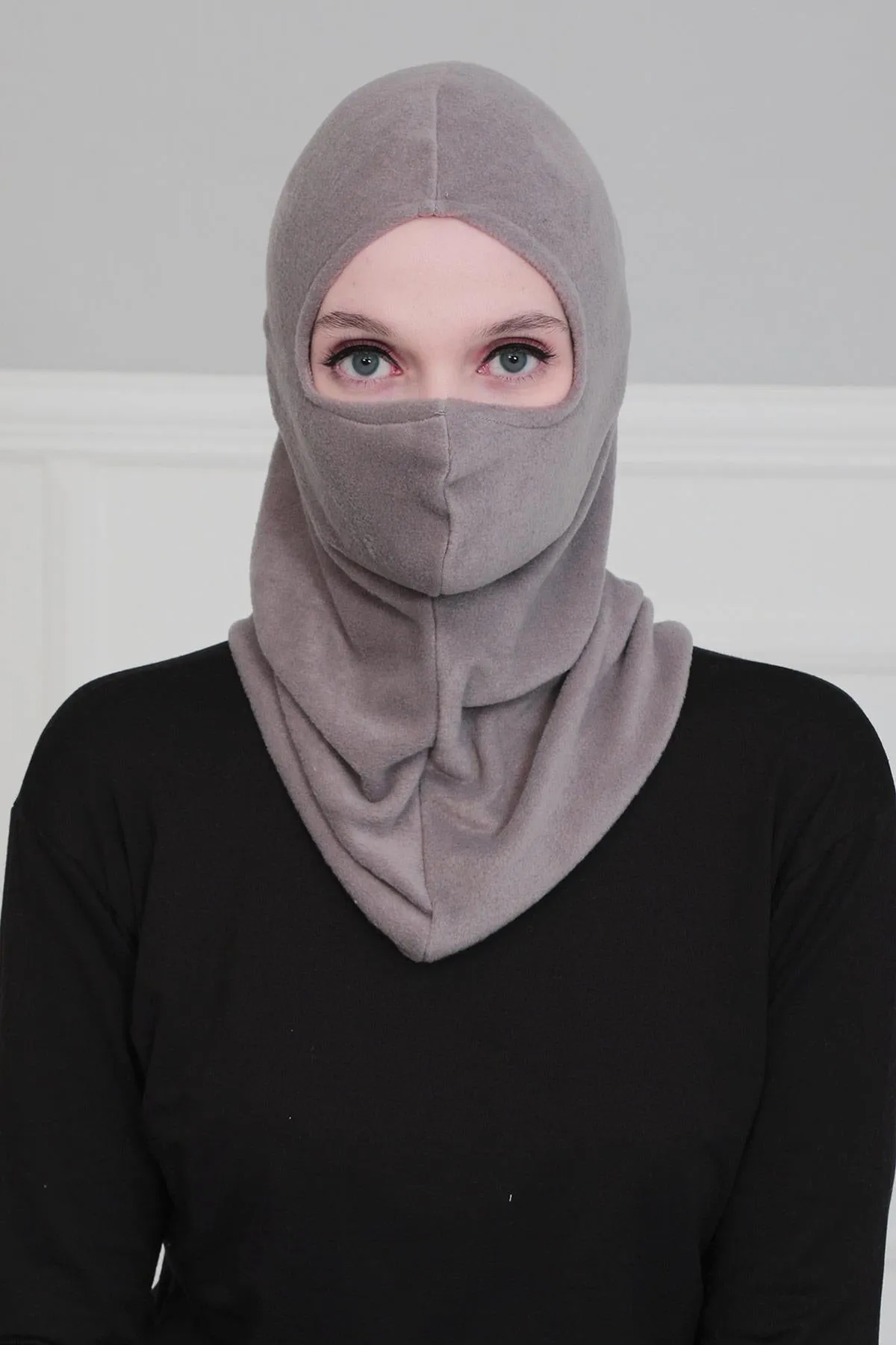 Instant Turban Fleece Lightweight Inner Bonnet Ninja Cap, Slip on Hijab, Balaclava Wind-Resistant Face Mask,TB-2P
