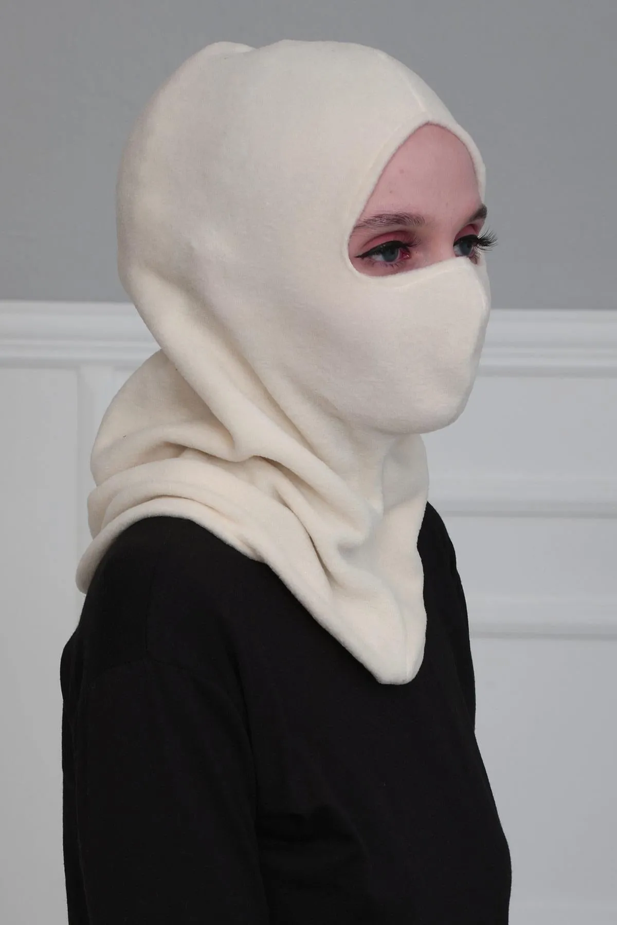 Instant Turban Fleece Lightweight Inner Bonnet Ninja Cap, Slip on Hijab, Balaclava Wind-Resistant Face Mask,TB-2P