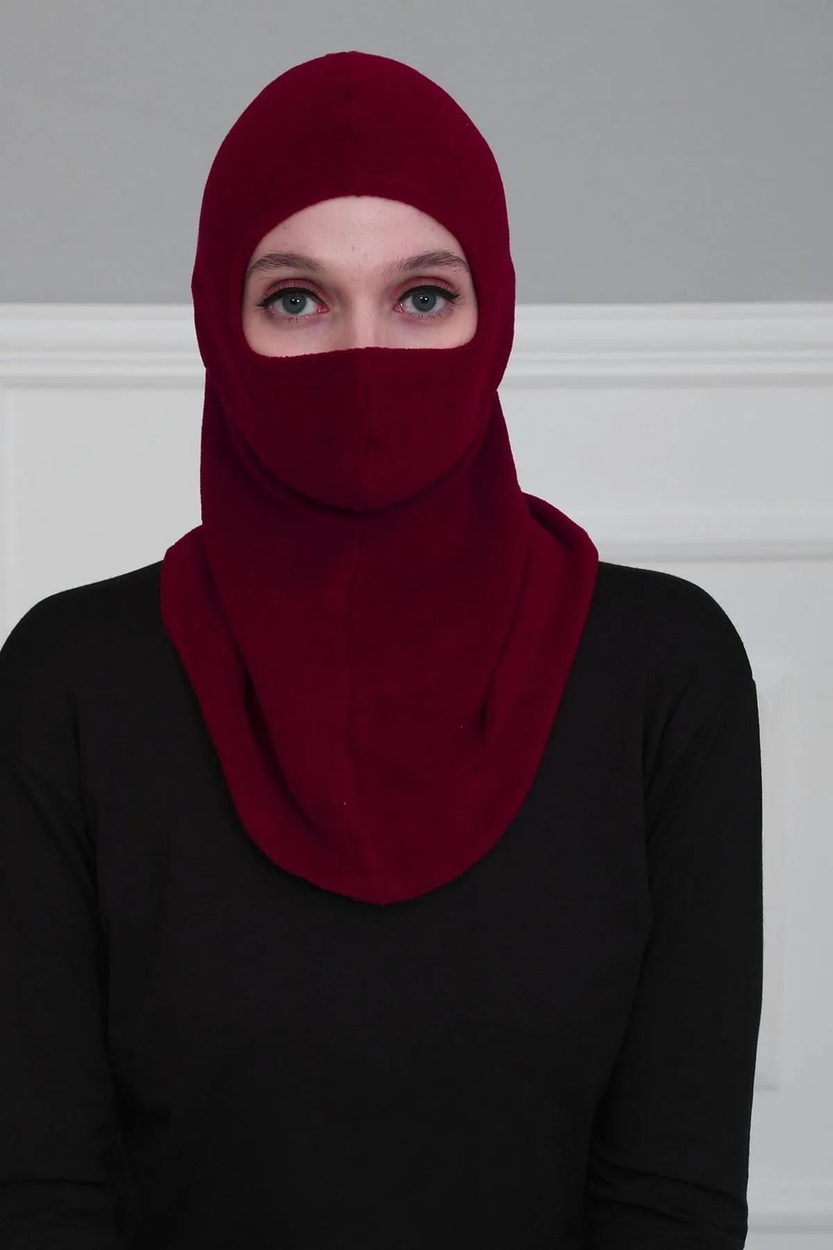 Instant Turban Fleece Lightweight Inner Bonnet Ninja Cap, Slip on Hijab, Balaclava Wind-Resistant Face Mask,TB-2P
