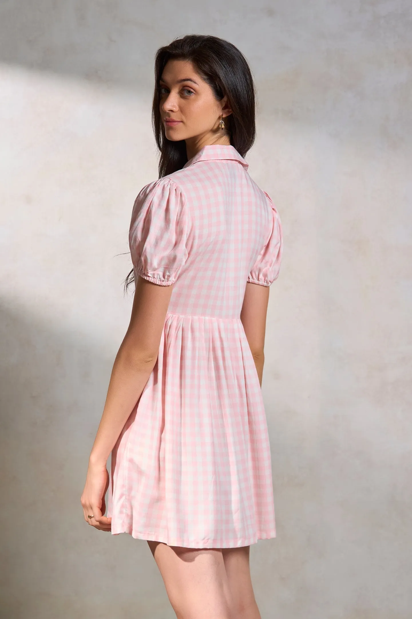 Janet|Checked A-line Dress
