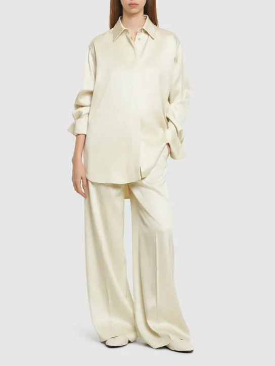 Jil Sander   Viscose &amp; silk twill wide pants 