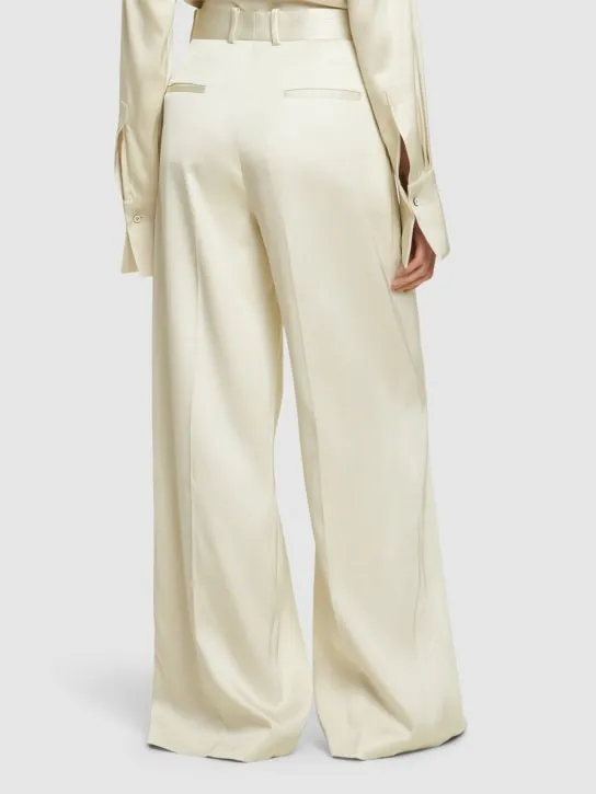 Jil Sander   Viscose &amp; silk twill wide pants 