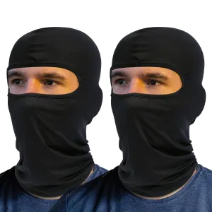 KINGSWAY® Face Mask Balaclava for Bikers, Full Face Cover Riding Gear Bike & Cycling Accessories Helmet Liner for Men Women Save from UV Sun and Dust, 4 Way Stretch, Sweat Absorbing, Black, Pack of 2