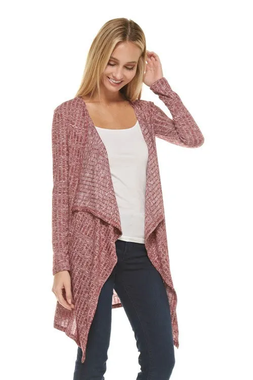 Lightweight Rib Knit Open Cardigan