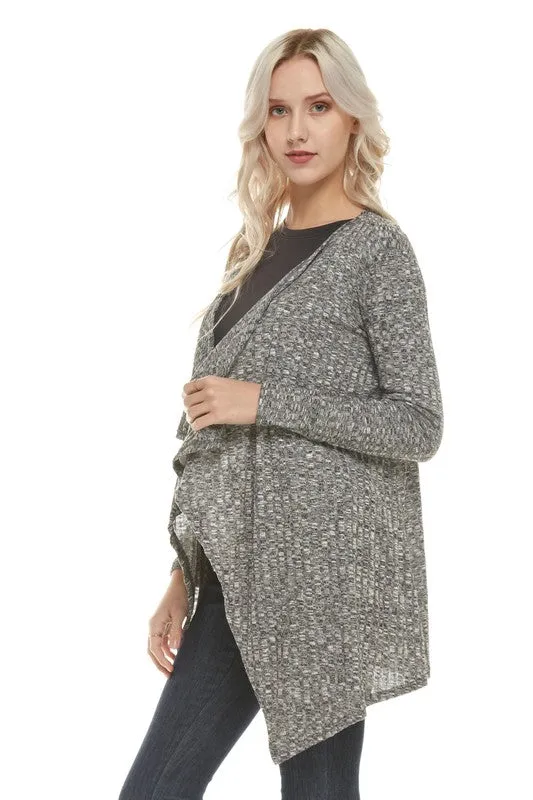 Lightweight Rib Knit Open Cardigan
