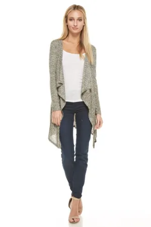 Lightweight Rib Knit Open Cardigan