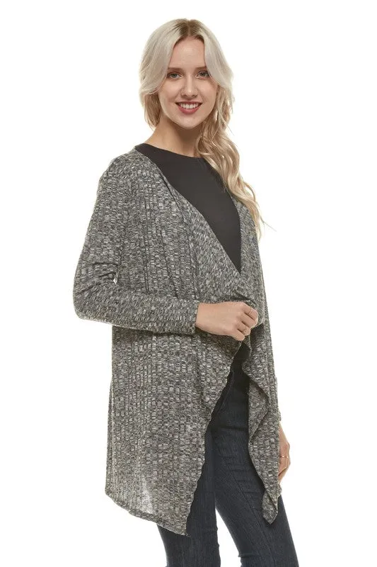 Lightweight Rib Knit Open Cardigan