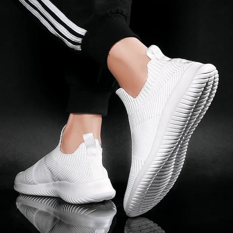 Men's Breathable Trend Flat White Shoes