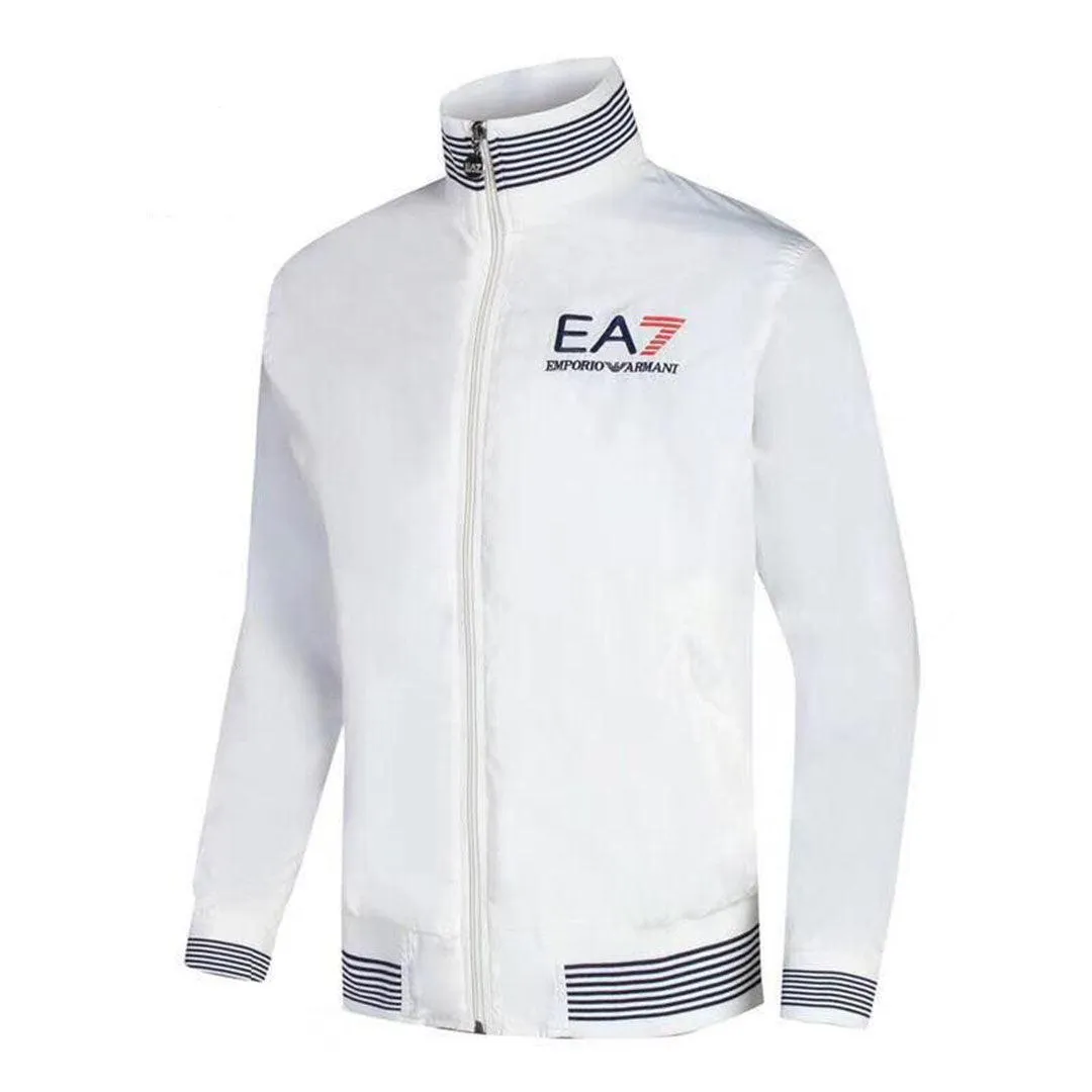 Men's Long Sleeve Track Jacket- White