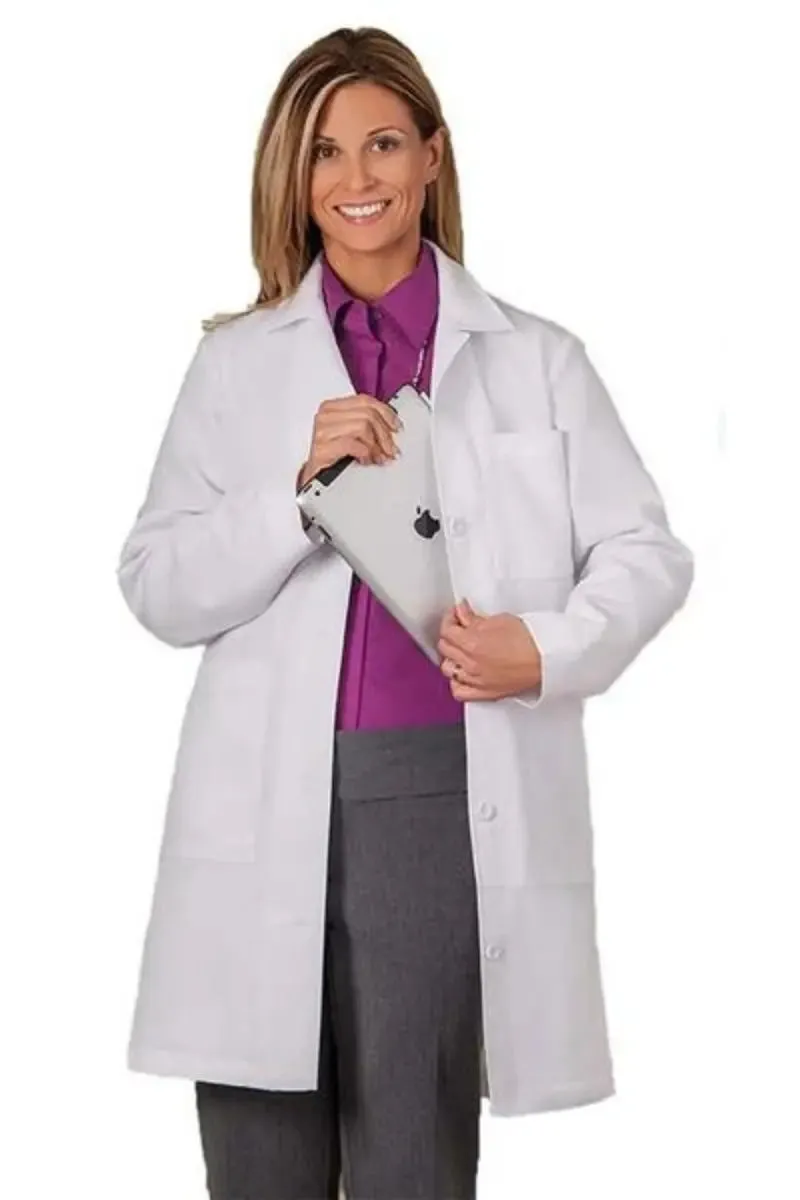 Meta Labwear Women's Pleated Back 37" Lab Coat | White