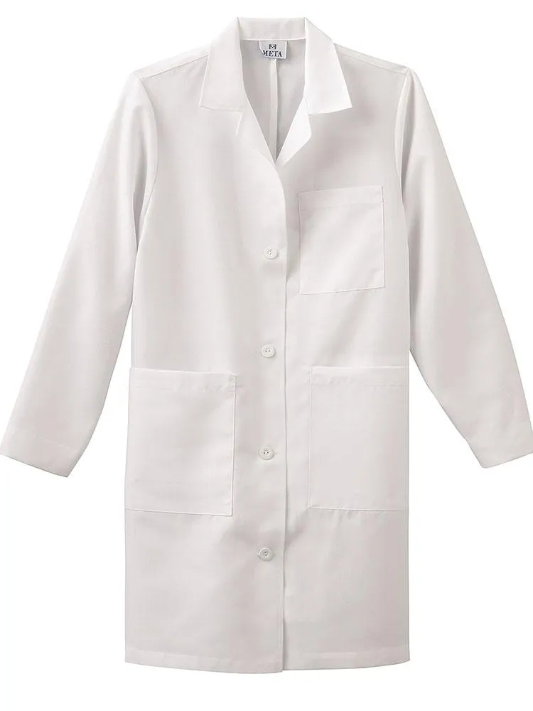 Meta Labwear Women's Pleated Back 37" Lab Coat | White