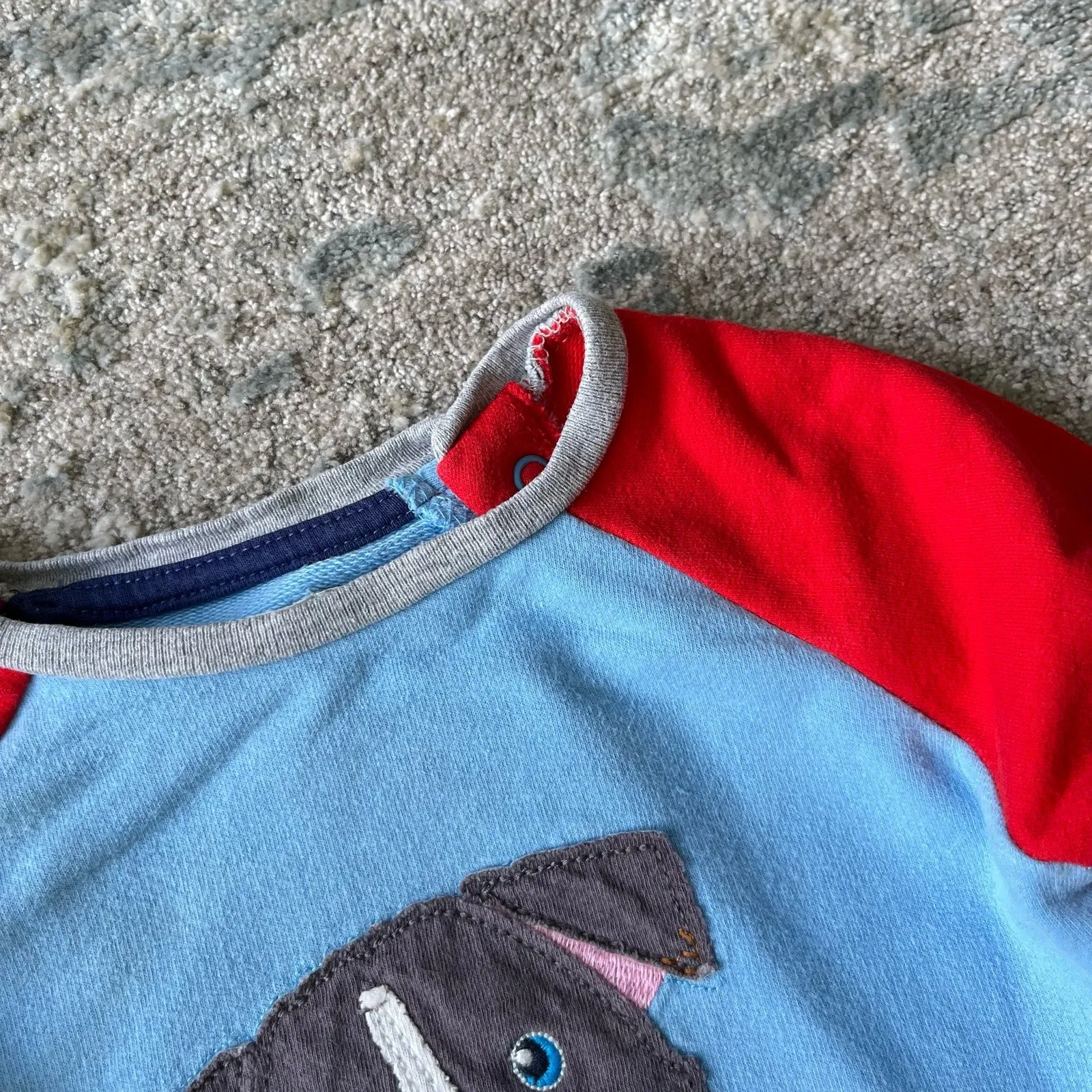 Mini Boden Appliqué Jersey Play Set Ivory/Fire Red Dog 6-9 Months