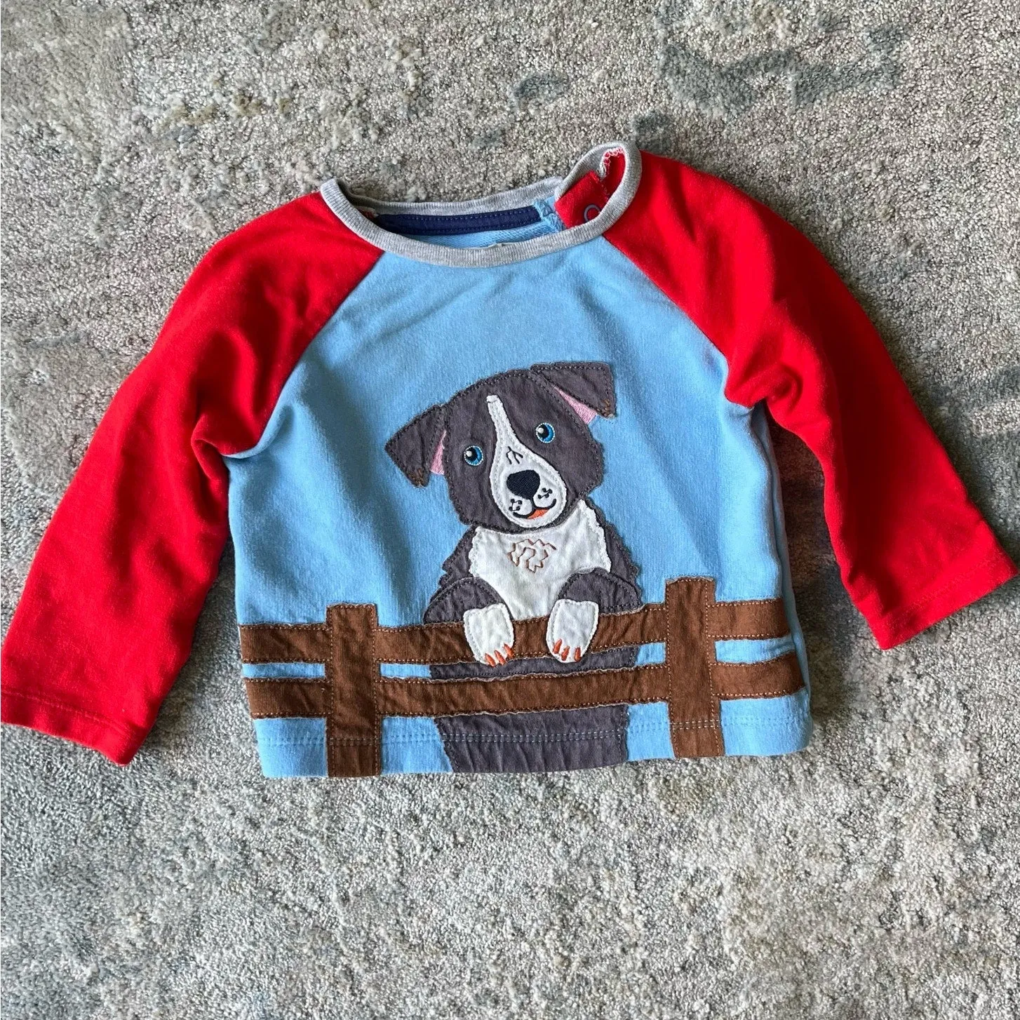 Mini Boden Appliqué Jersey Play Set Ivory/Fire Red Dog 6-9 Months