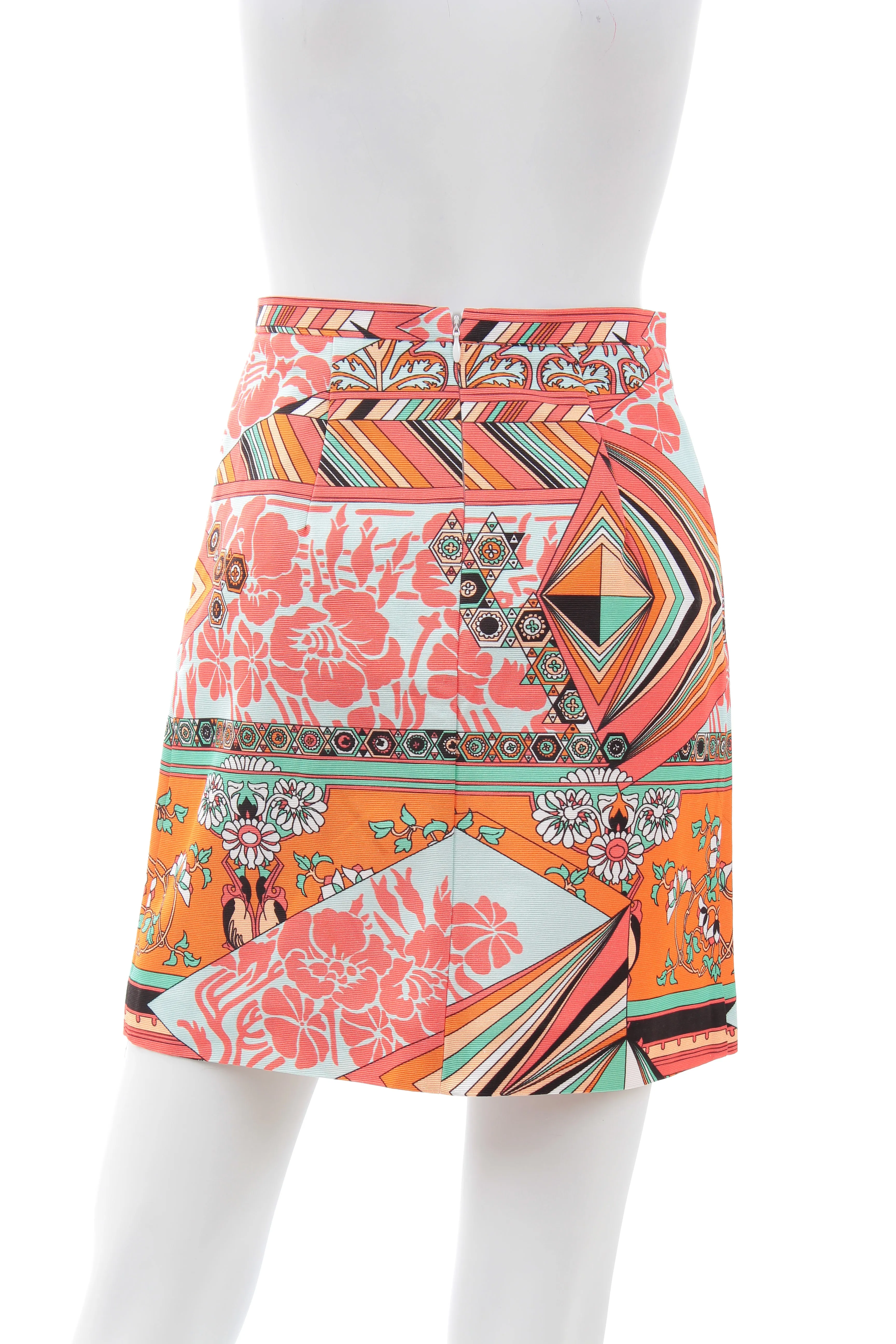 MSGM Graphic Floral Print Cotton-Blend Skirt