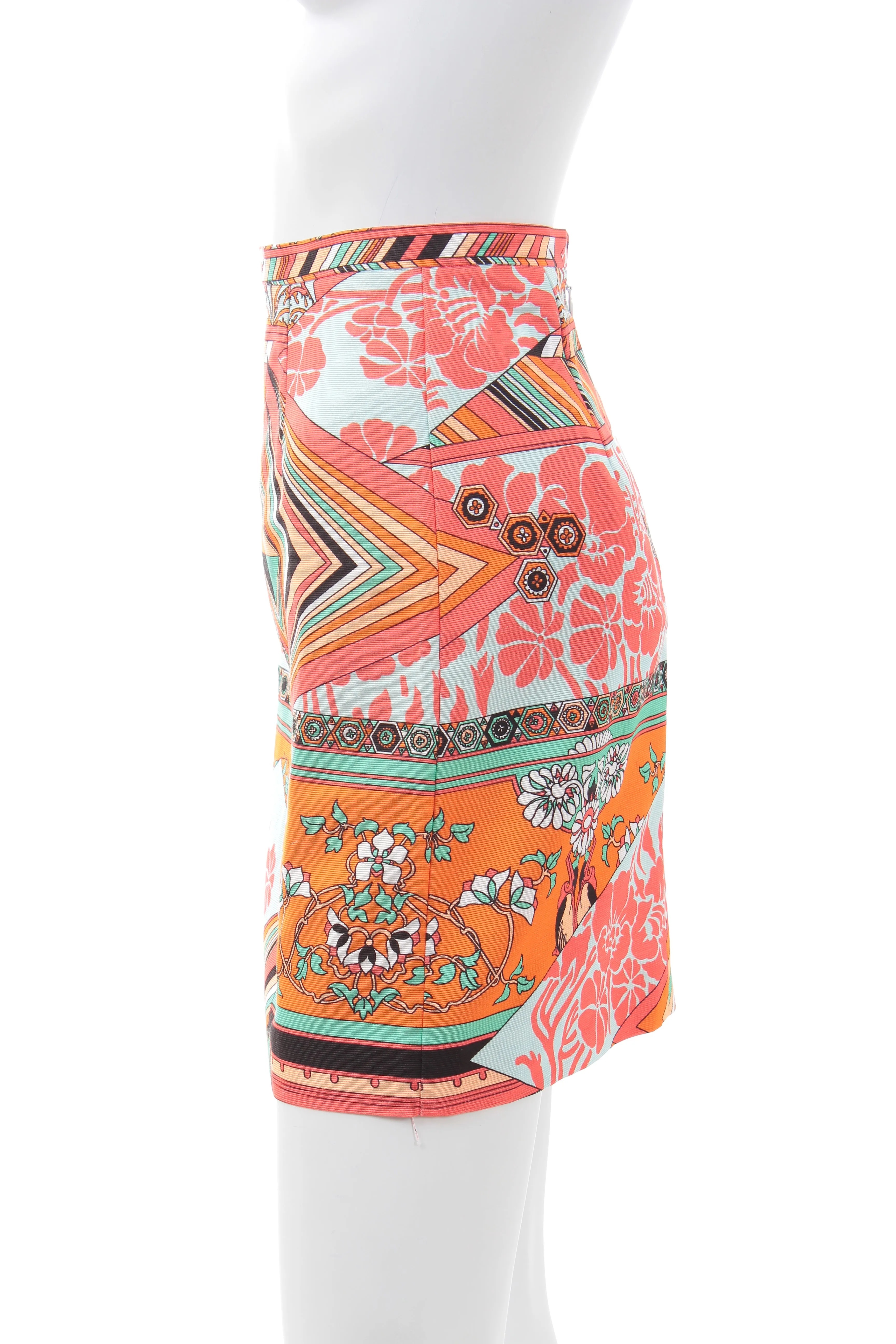 MSGM Graphic Floral Print Cotton-Blend Skirt