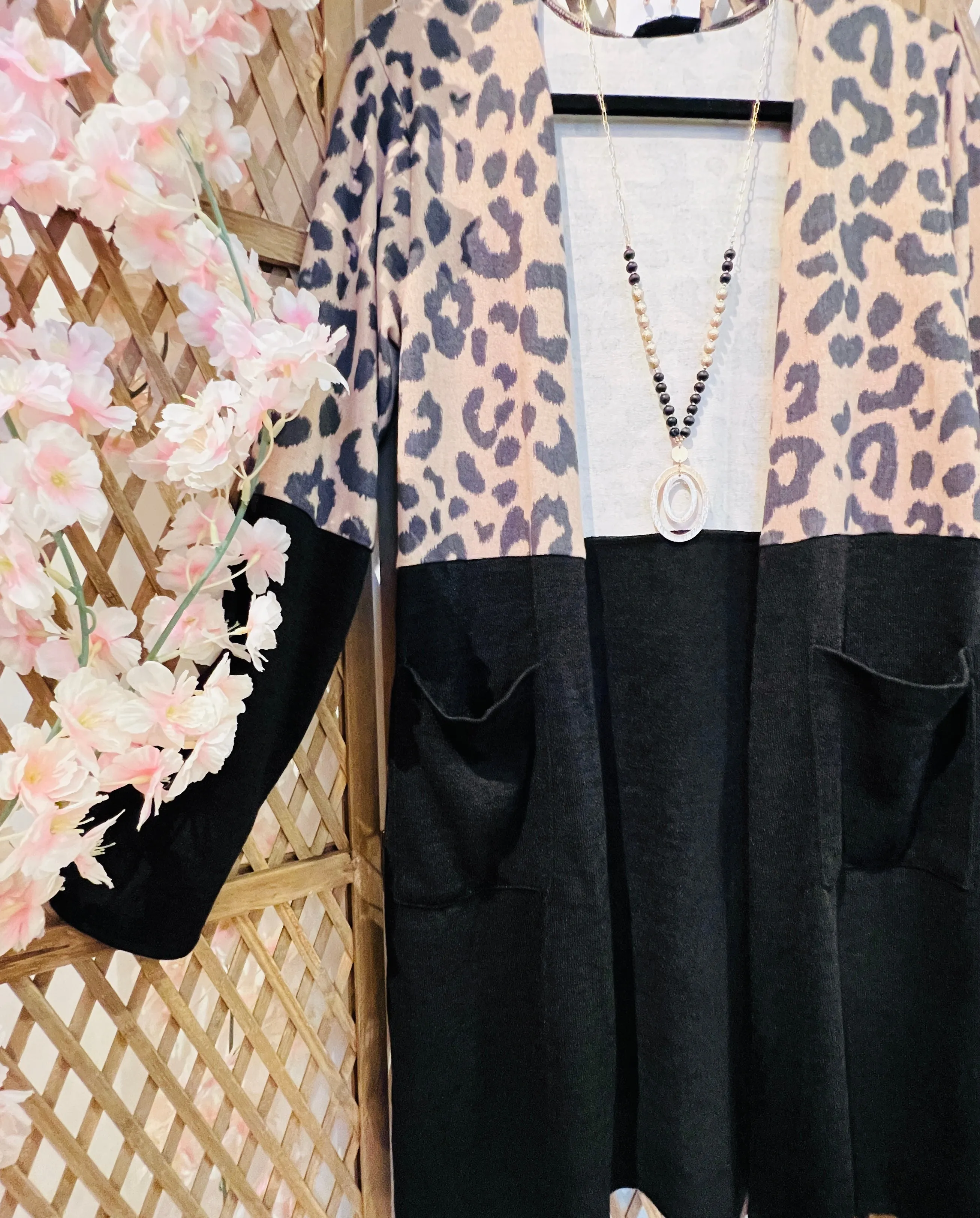 Open Cardigan With Leopard Print