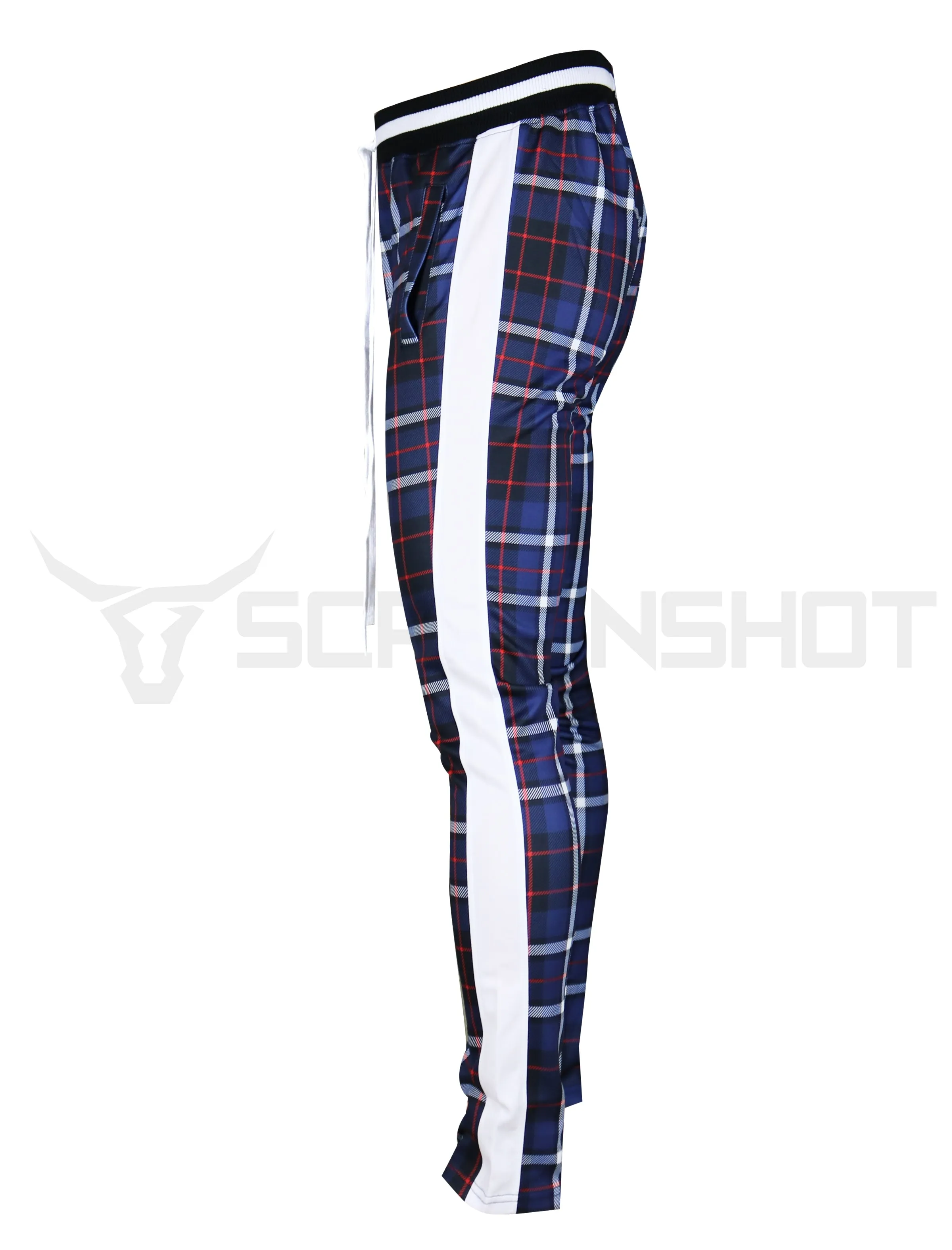 P41902-PATTERN PRINTED TRACK PANTS-NAVY