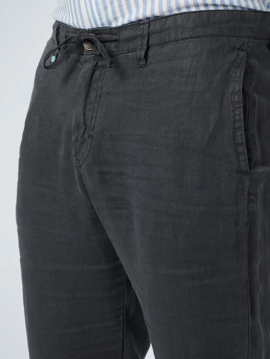 Pants Linen Garment Dyed | Dark Night