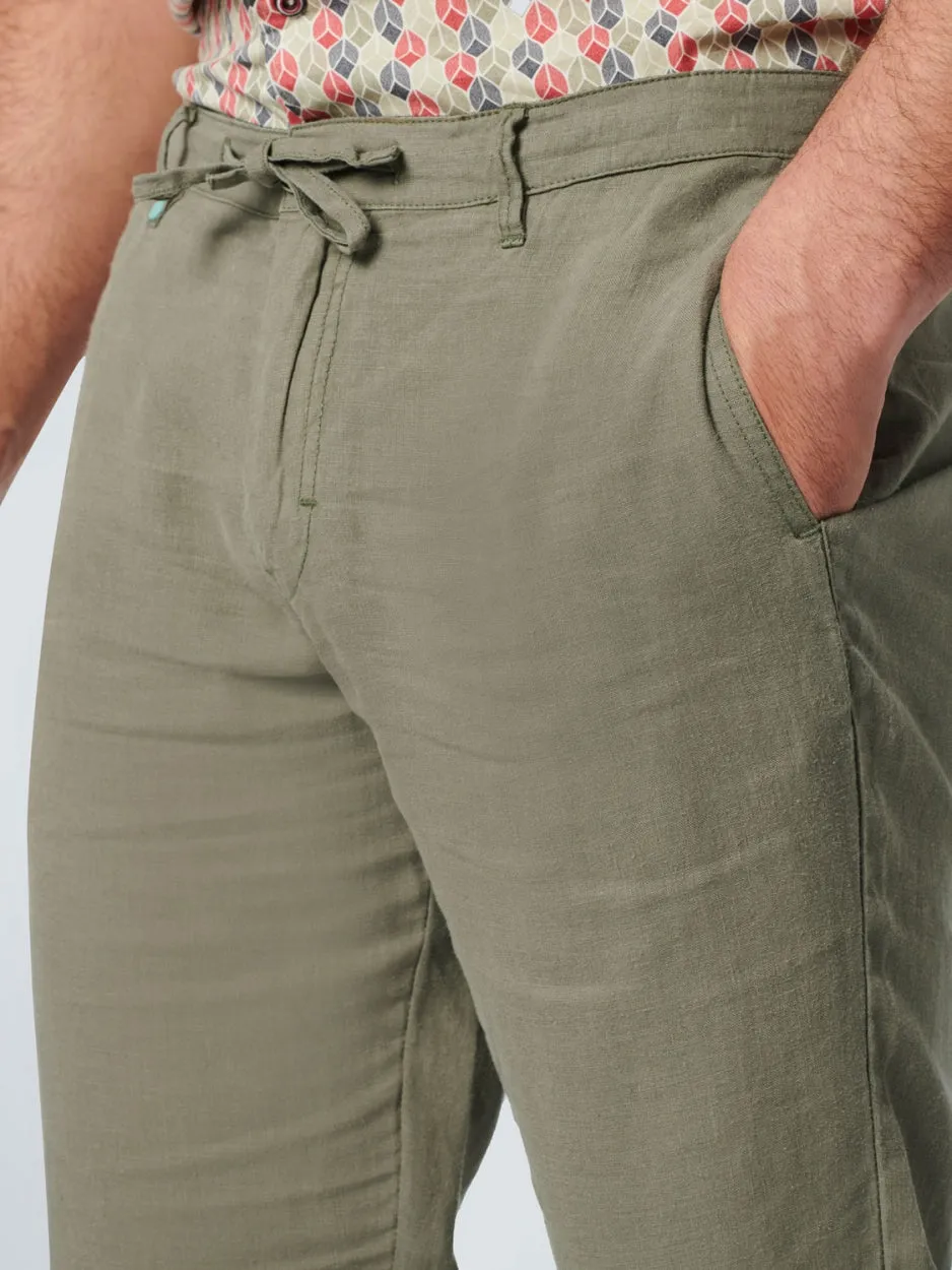Pants Linen Garment Dyed | Light Army