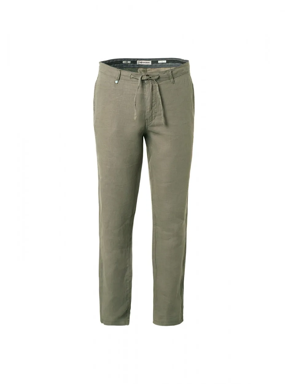 Pants Linen Garment Dyed | Light Army