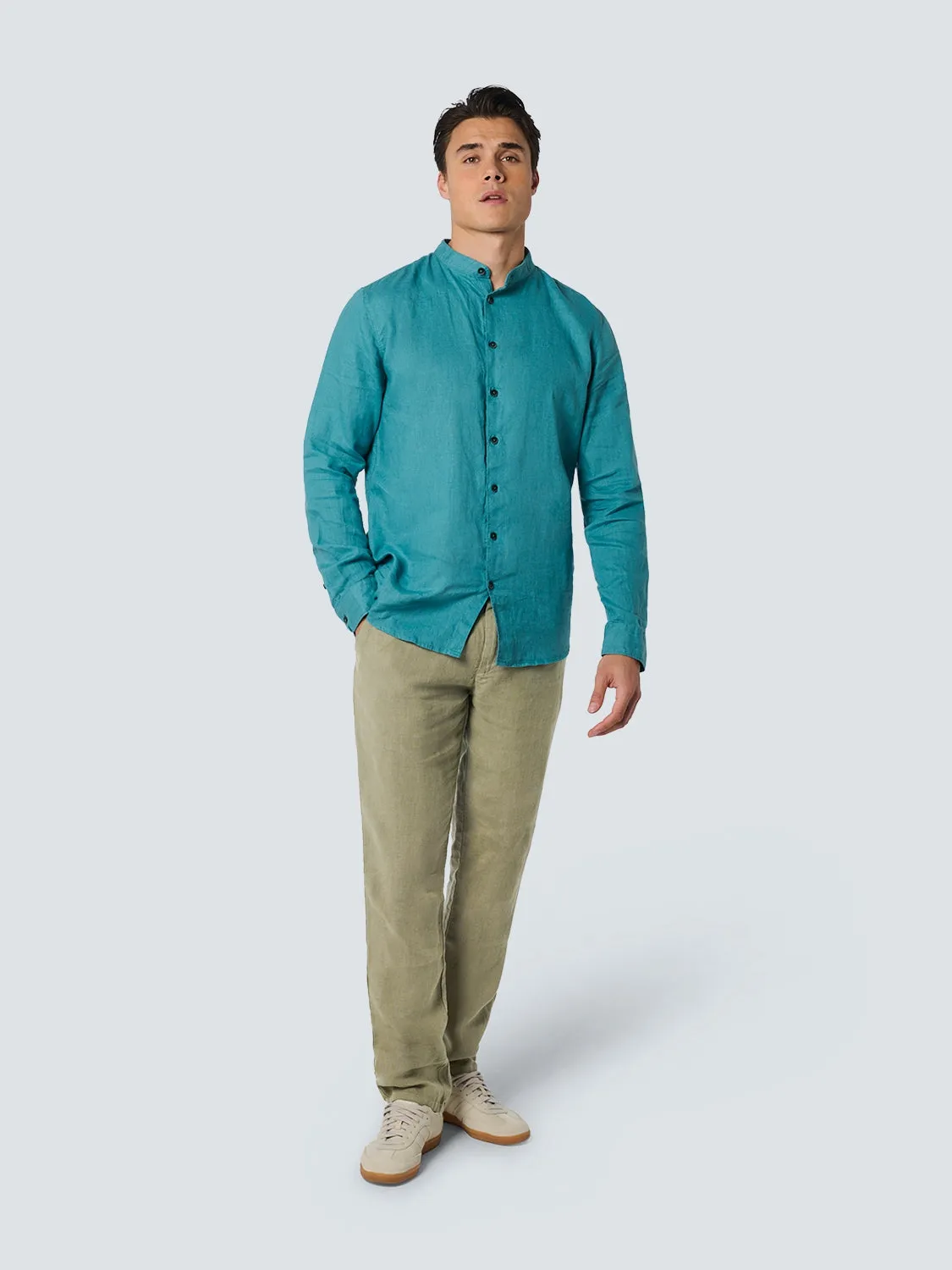 Pants Linen Garment Dyed | Smoke