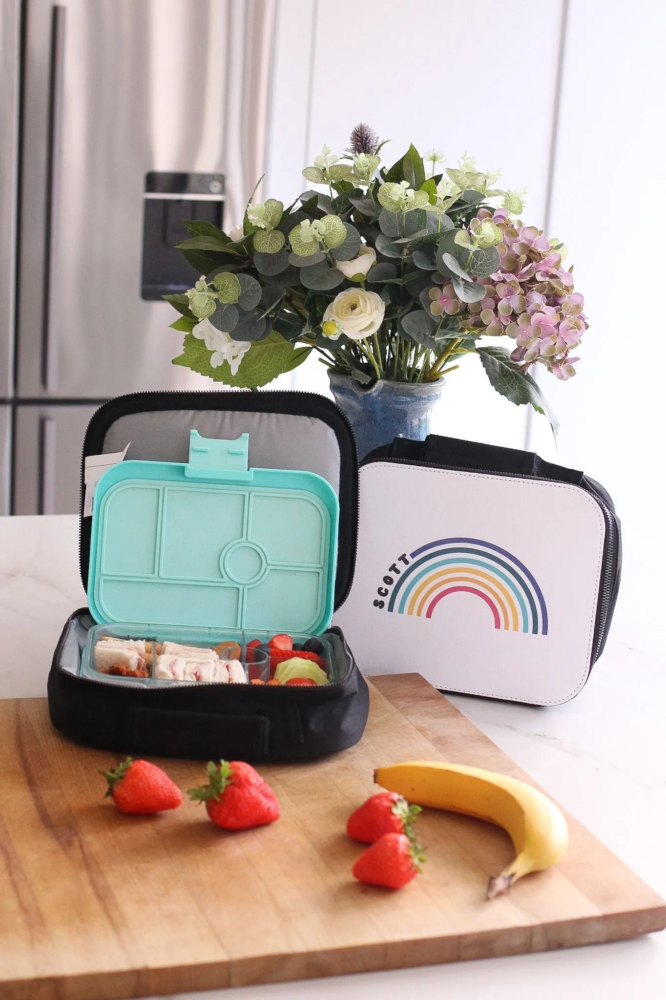 Personalised rainbow lunch box