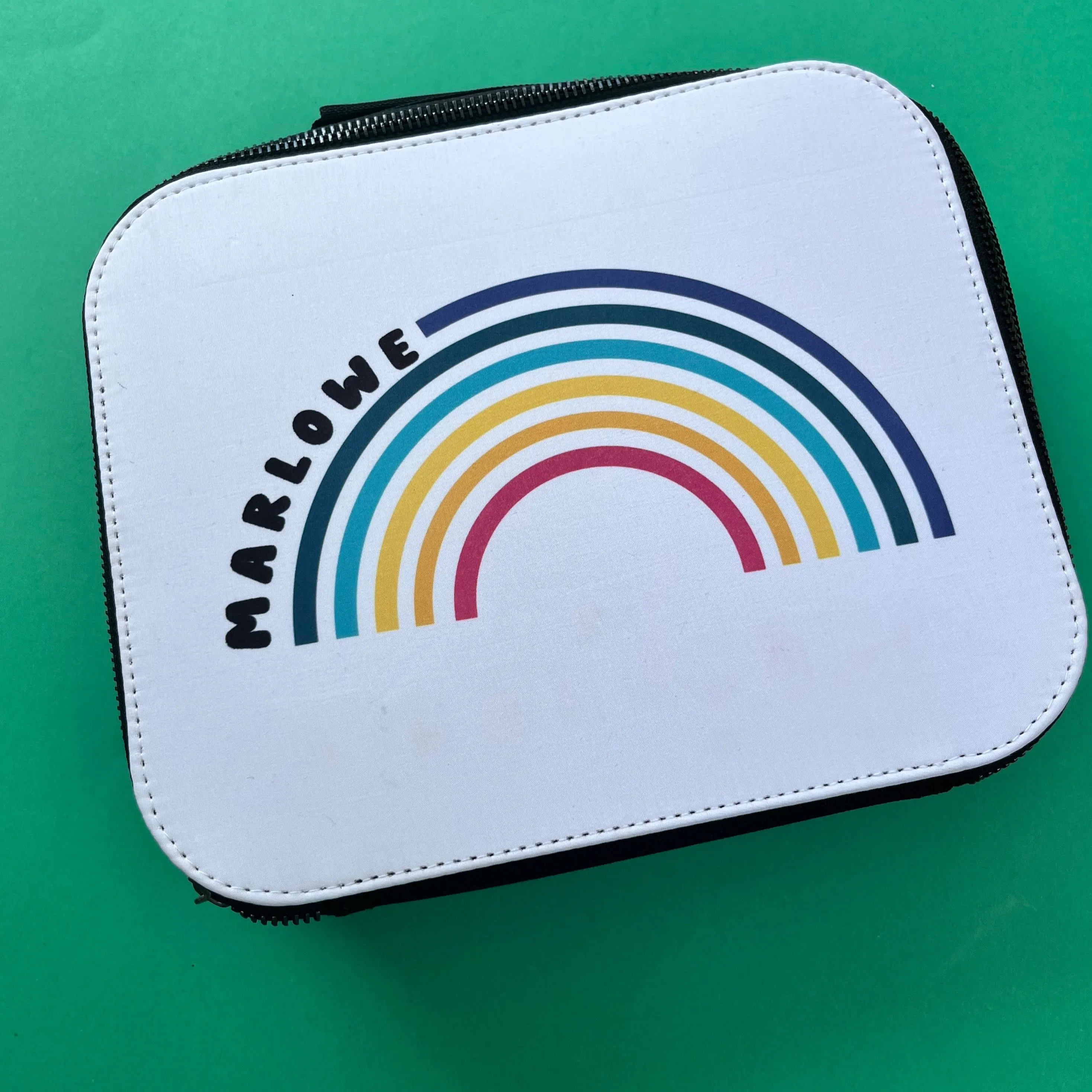 Personalised rainbow lunch box