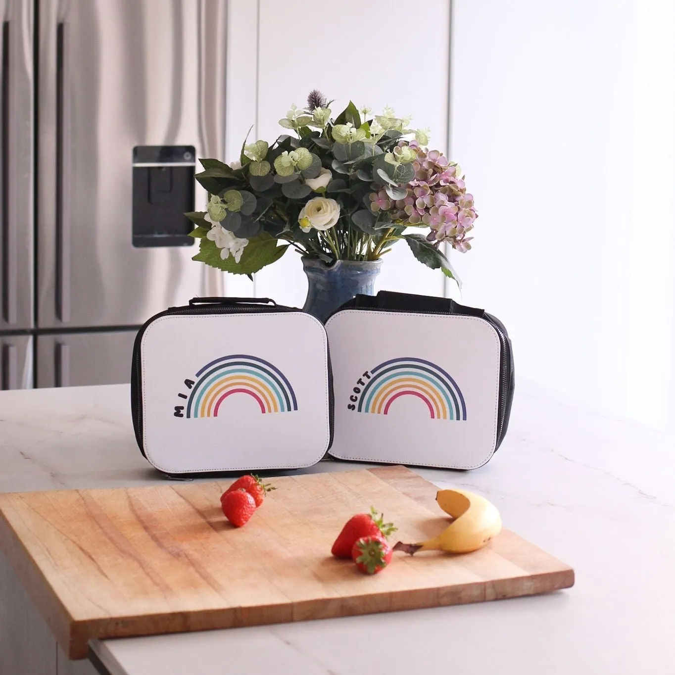 Personalised rainbow lunch box
