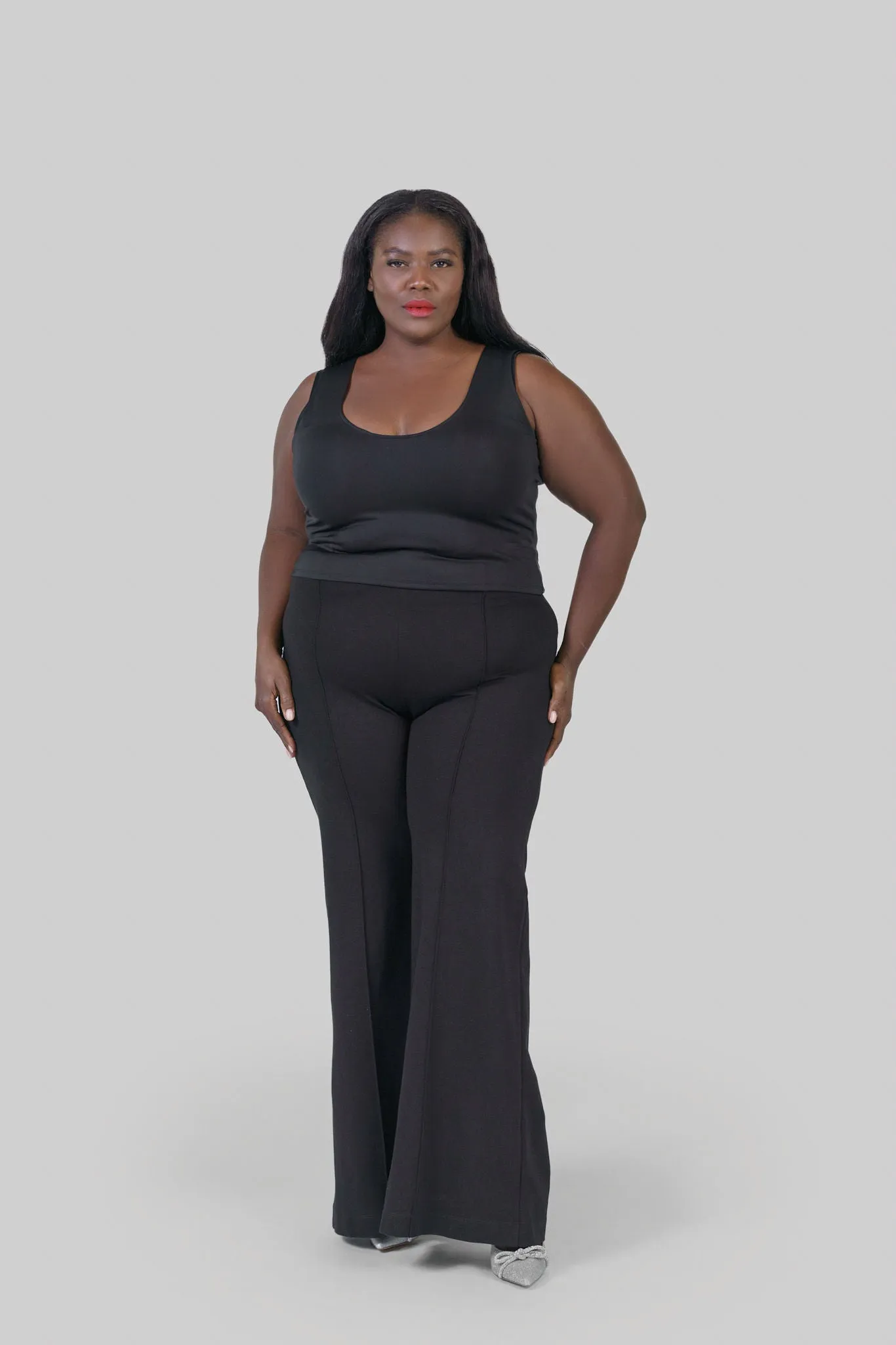 PONTE KNIT WIDE LEG PANT