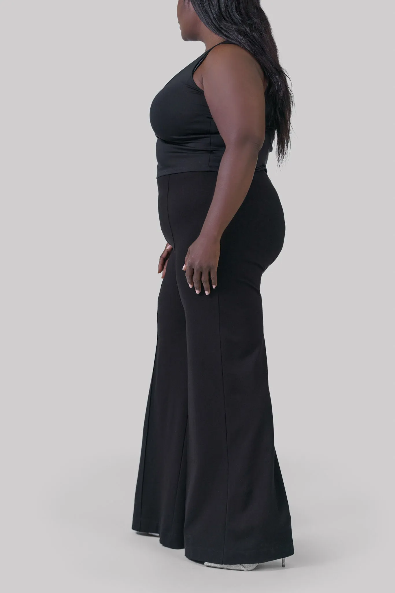 PONTE KNIT WIDE LEG PANT
