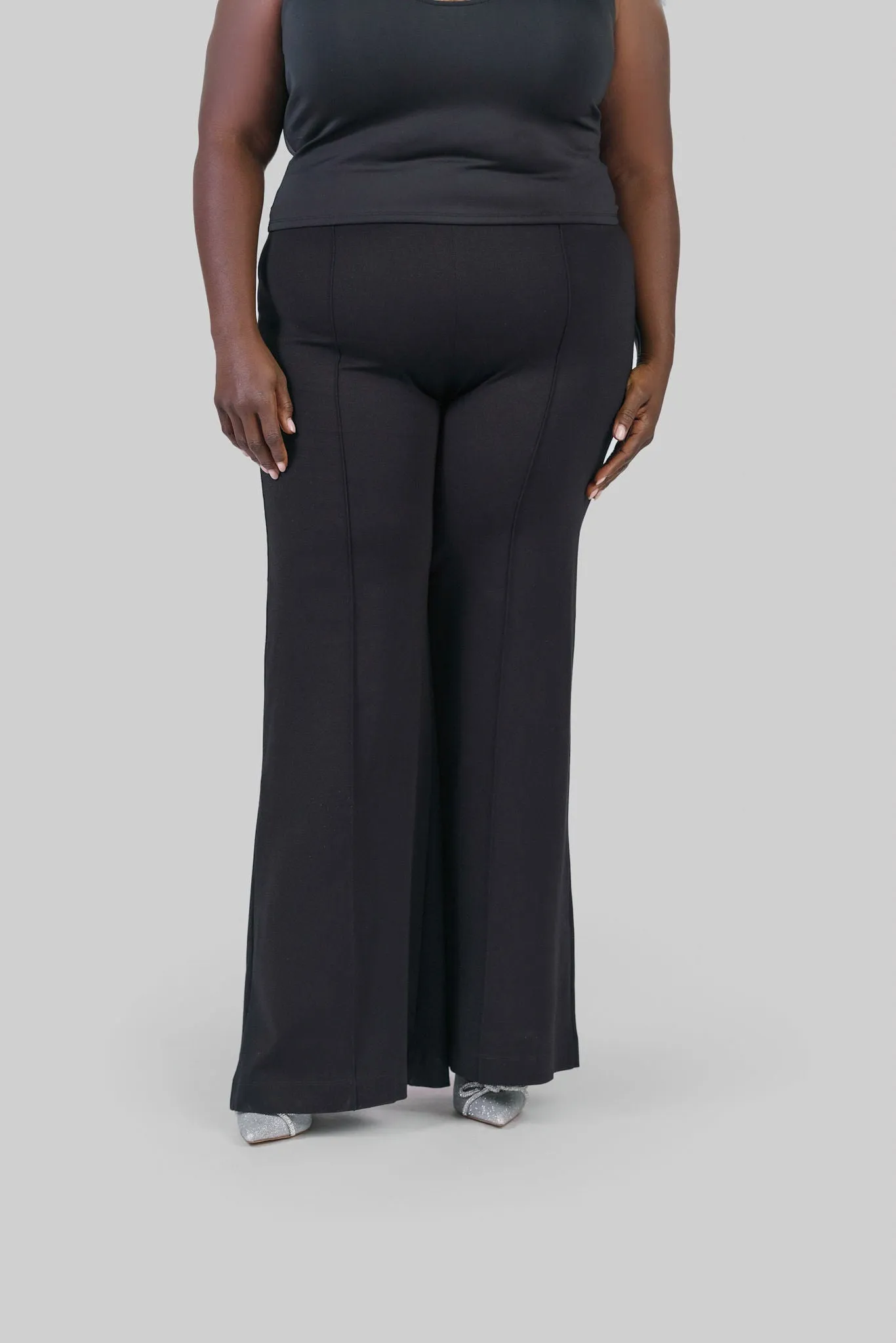 PONTE KNIT WIDE LEG PANT