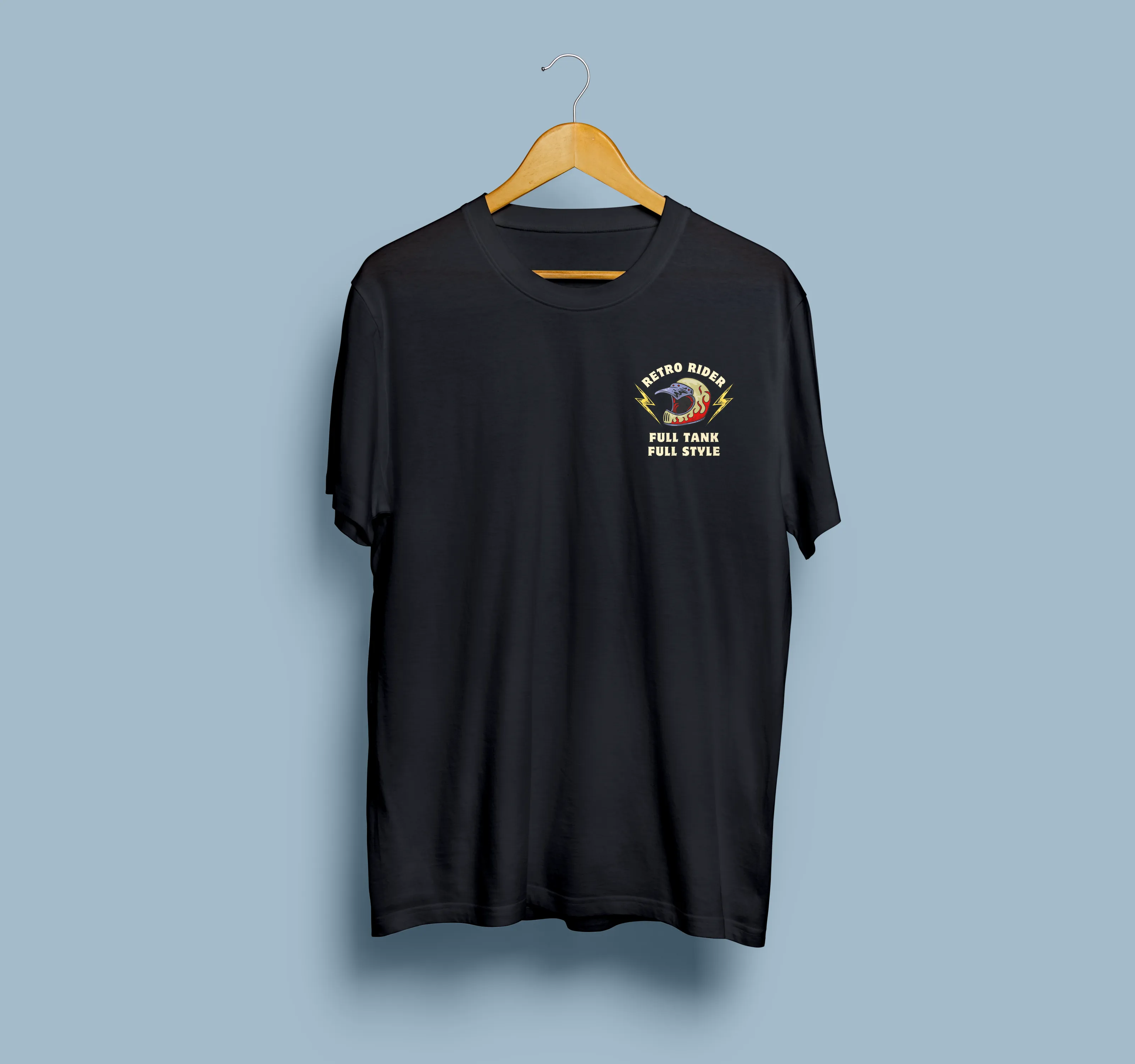 "Retro Rider, Full Tank, Full Style" Unisex Biker Front & Back Printed T-Shirt | Premium Cotton, Bold Graphics, Relaxed Fit