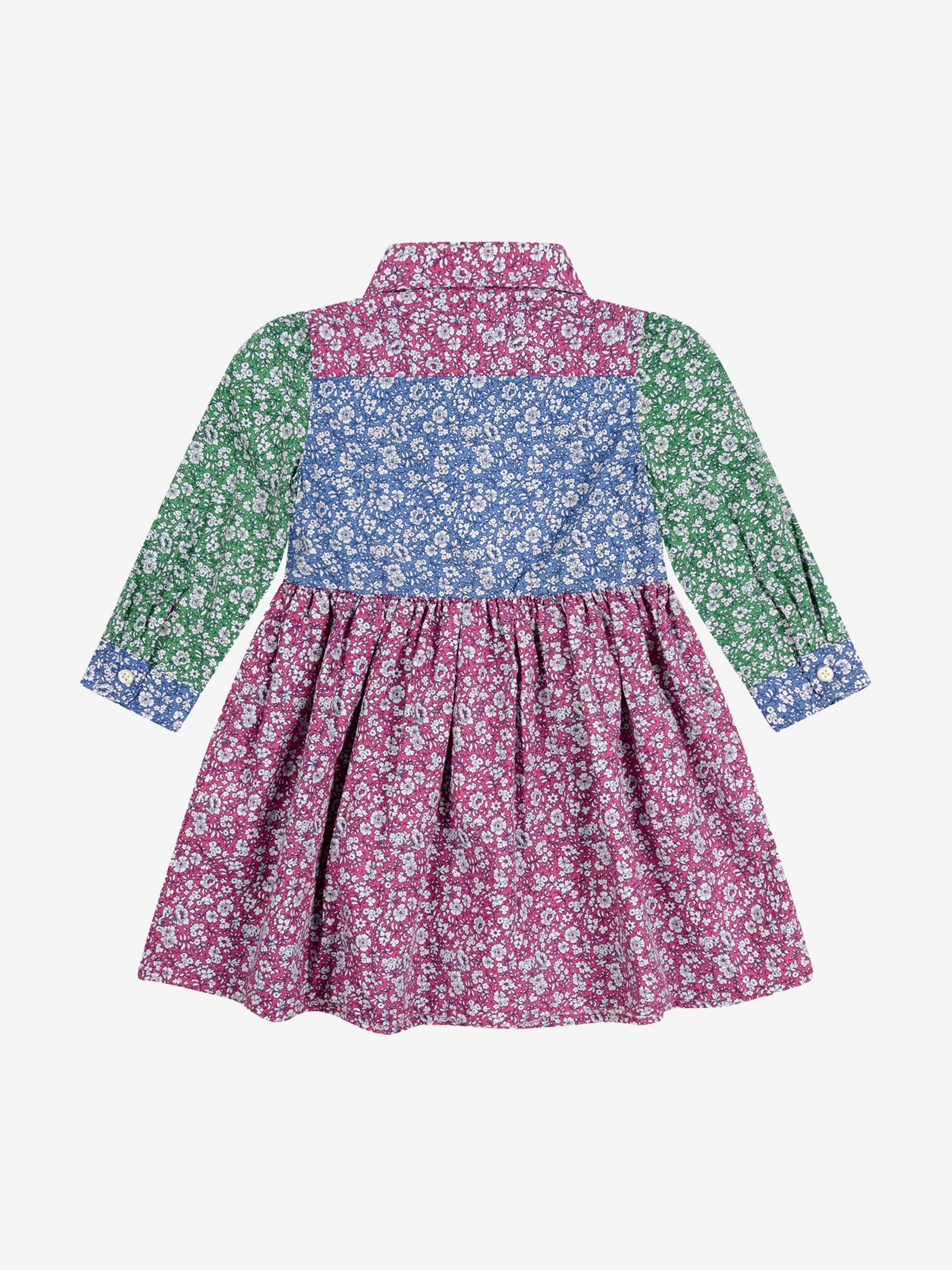 Ralph Lauren Girls Pink Floral Cotton Shirt Dress