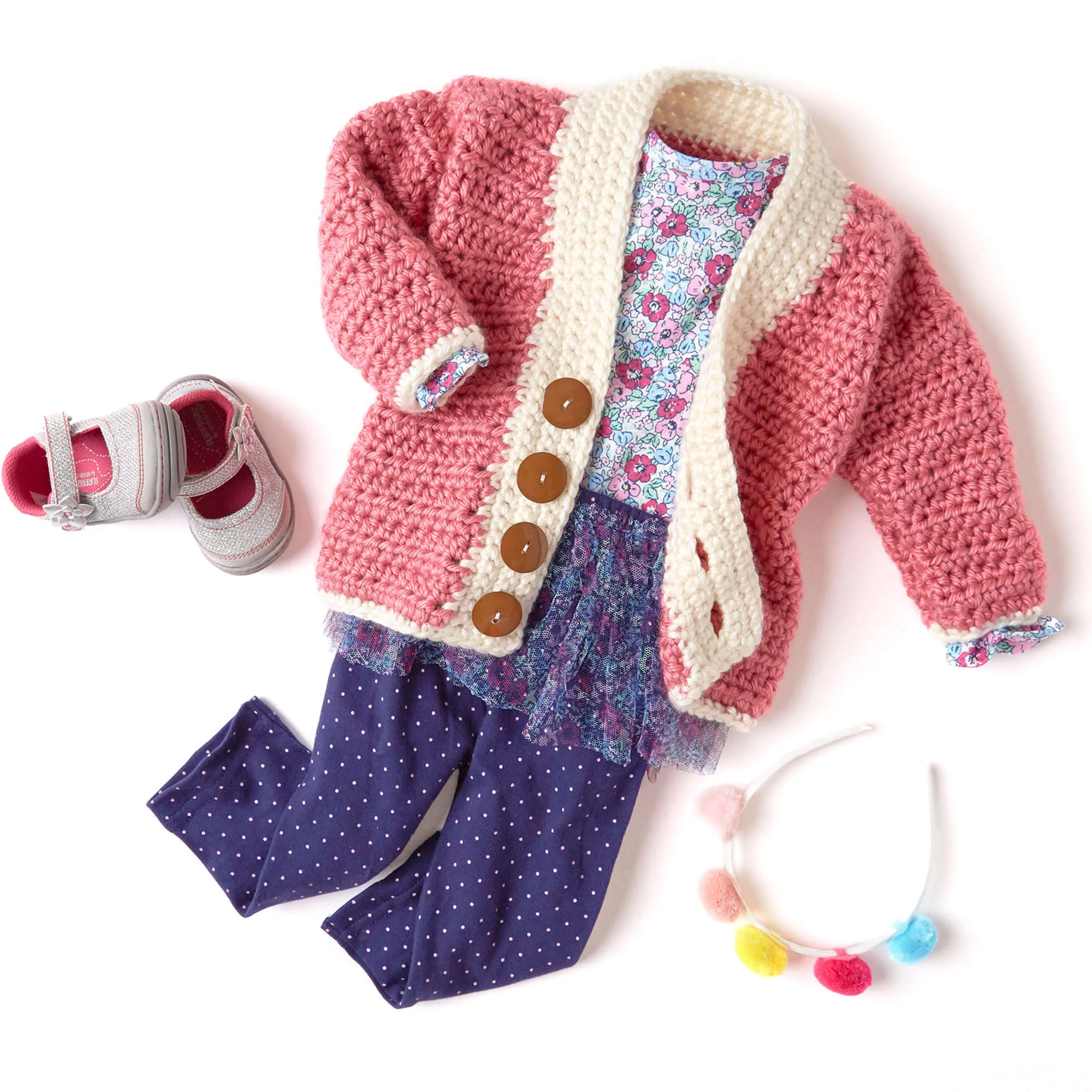 Red Heart Crochet Cutie Baby Cardigan
