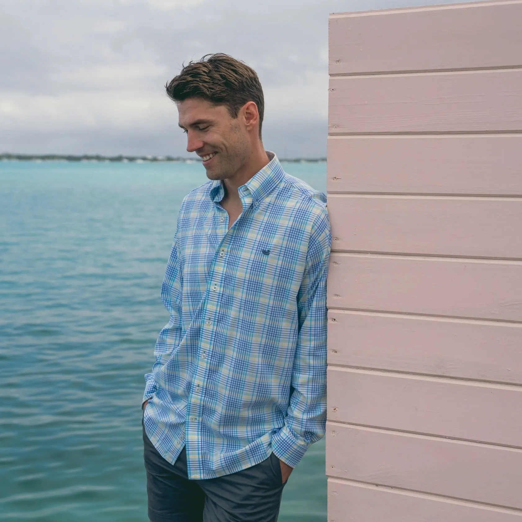 Shores Windowpane Performance Dress Shirt
