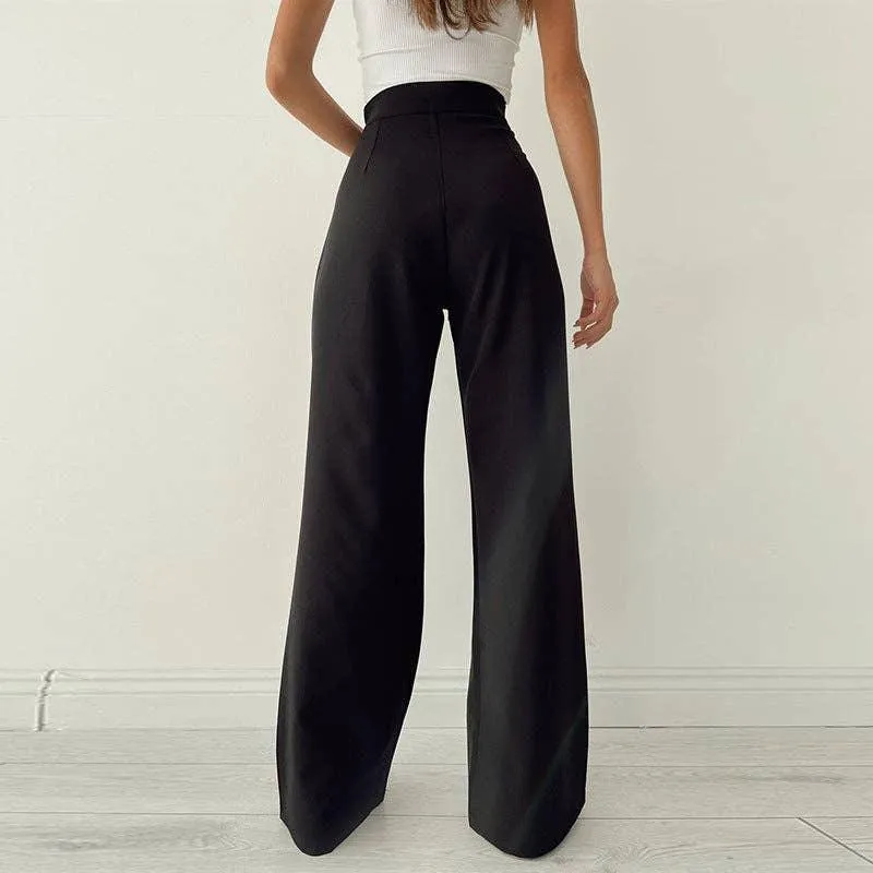 Solid High Waist Loose Sports Women Daily Pants CC21172PF