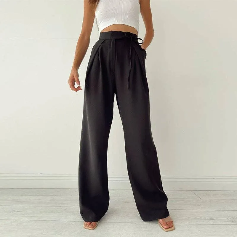 Solid High Waist Loose Sports Women Daily Pants CC21172PF