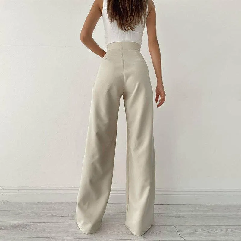 Solid High Waist Loose Sports Women Daily Pants CC21172PF