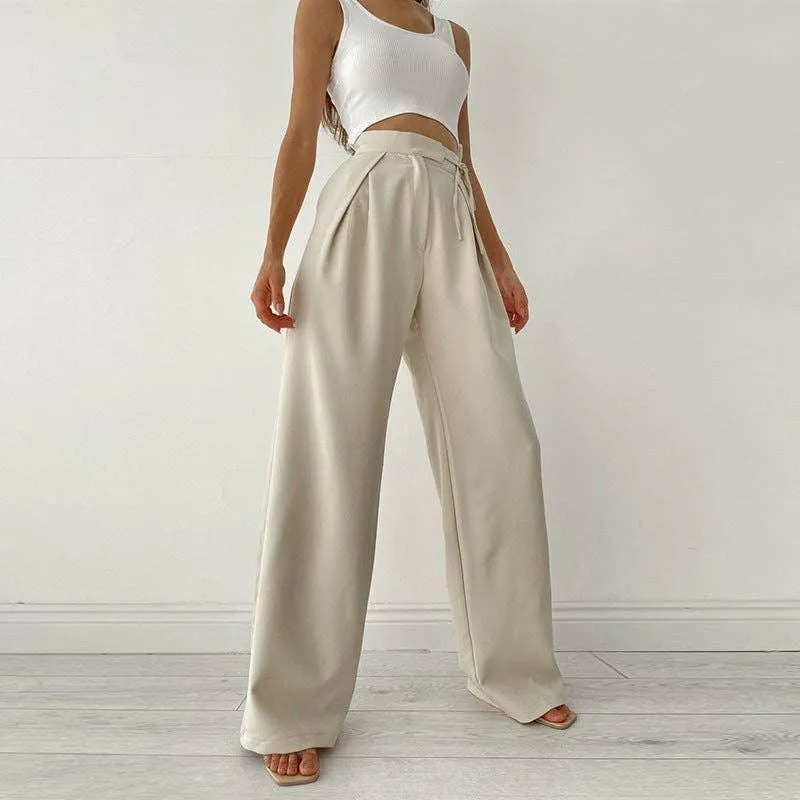 Solid High Waist Loose Sports Women Daily Pants CC21172PF
