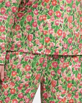 Teddy Pajama Top Primrose Pink Green | Pink Green