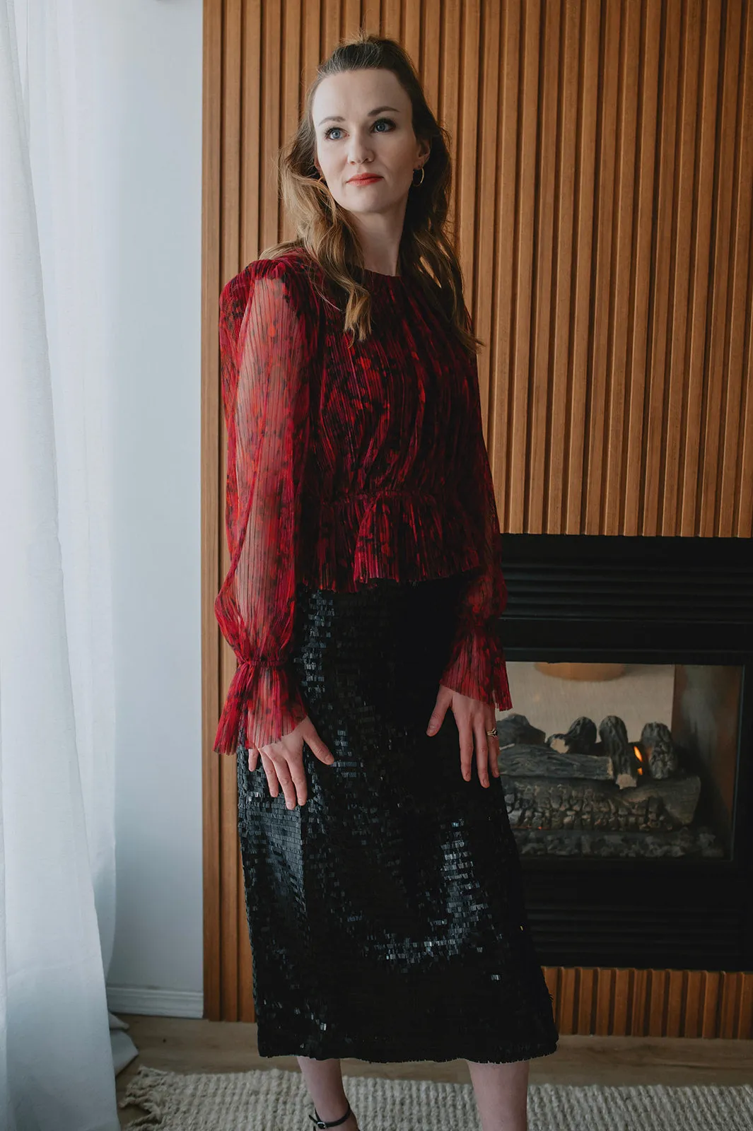 The Dinah Liquid Sequin Midi Skirt