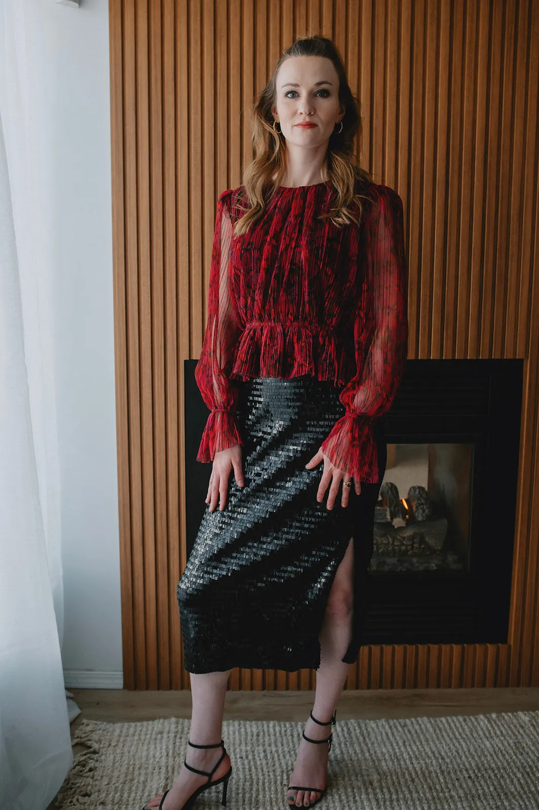 The Dinah Liquid Sequin Midi Skirt