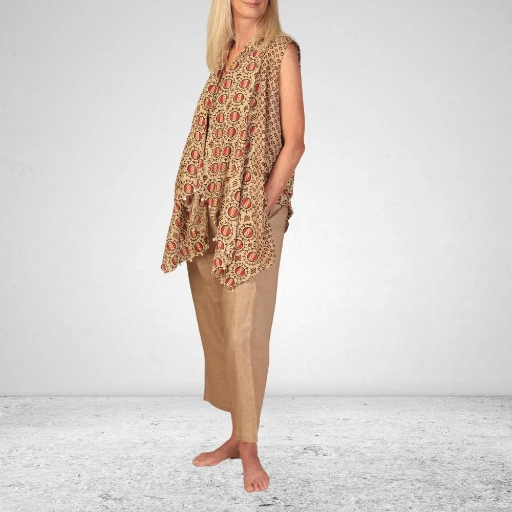 The Donna waterfall Wrap | Breathable Cotton | Overlay | Beige